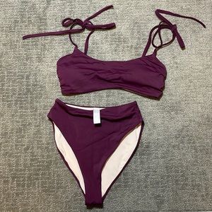 Chelsea 28 bikini high waisted plum color . Top S. Bottom XS